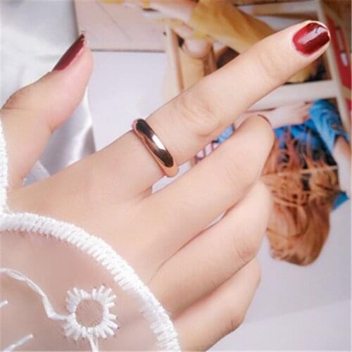 YUN RUO Top Quality High Polished Couple Rings Rose Gold Fashion 316 Titanium Steel Jewelry Woman Gift Never Fade Drop Shipping