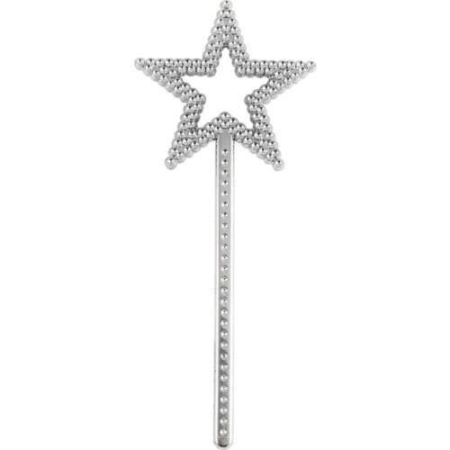 1-4X Silver Star 35cm Fairy Princess rod Angel Wand star Amazing princess performance Makeup Stick costume accessories Cosplay