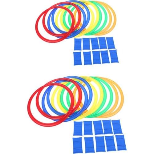 10 Pcs Hopscotch Ring Game Toys for Kids Sensory Integration Training Play Set portable for indoor or outdoor Plastic