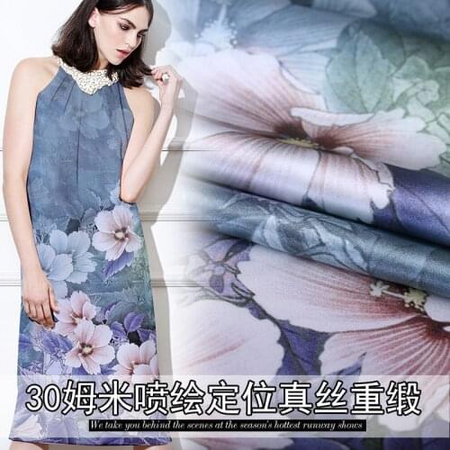 114cm anti-wrinkle heavy silk fabric 30mm silk heavy crepe satin fabric luxury matt clothing dress fabric wholesale silk cloth