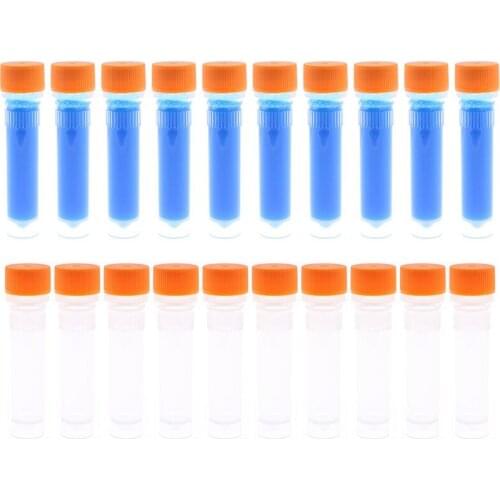 20pcs1.5ml Laboratory Tube with Silicone Gasket Plastic Transparent Tube Sample Storage Container Centrifuge Tube Without Scale