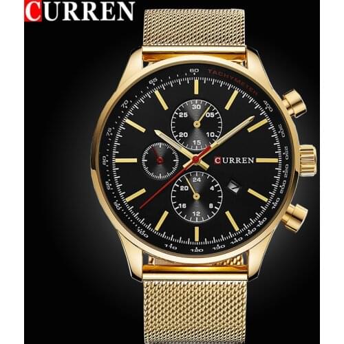 2017 Style Fashion Watches Super Man Luxury Brand CURREN Men Watch Full Steel Fashion Quartz-Watch Casual Male Sports Wristwatch