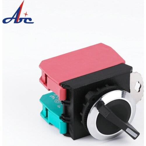 22mm Selector Actuator 2 position Metal Momentary/Latching 10A Right Waterproof IP65 Self-locking 2 Block Push Button Switch