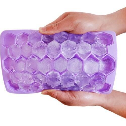38 Grid Food Grade Silicone Ice Tray Home with Lid DIY Ice Cube Mold Square Shape Ice Cream Maker Kitchen Bar Accessories