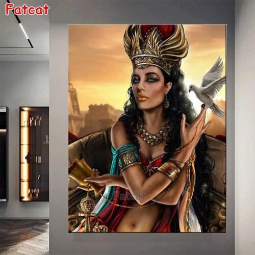 3d square diamond embroidery Cleopatra Woman Diy full diamond painting stitch cross picture rhinestones Egyptian portrait PP2051