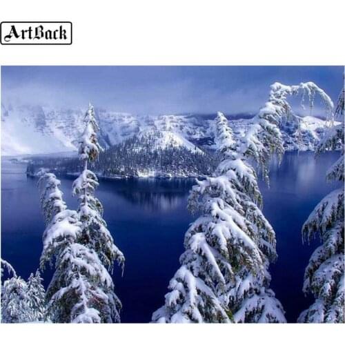 5d diamond painting winter landscape snow tree picture full square diamond mosaic kit diamond embroidery home sticker