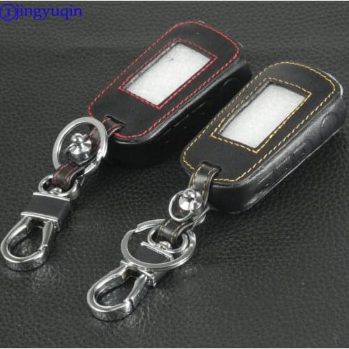 Jingyuqin New A92 Leather Key Case for Starline A92 A94 V62 A62 A64 Two Way Car Alarm LCD Remote Control Keychain Fob Cover