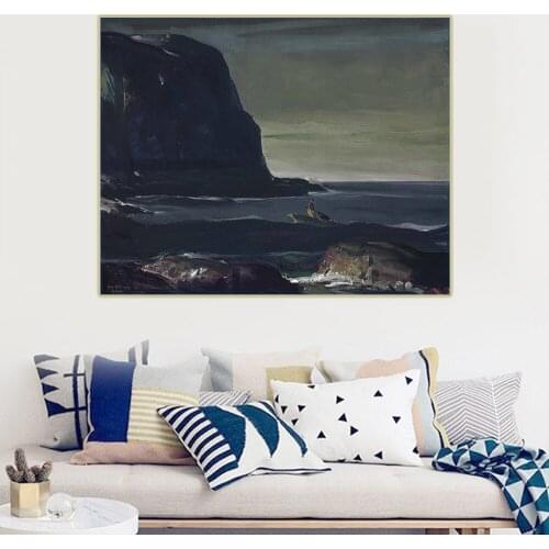 Citon George Bellows《Evening Swell》Canvas Oil Painting Ash Can School Artwork Poster Picture Wall Decor Modern Home Decoration