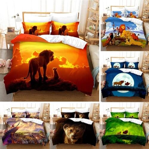 Disney The Lion King Simba Bedding Set Cartoon Boy Single Twin Full Queen Size Duvet Covers Sets Teen Bedspreads Gifts