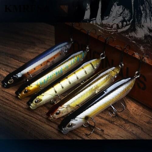 Hot 1pcs Fishing Lures 80mm/100mm Topwater Popper Bait 5 Color Hard Bait Artificial Wobblers Plastic Fishing Tackle