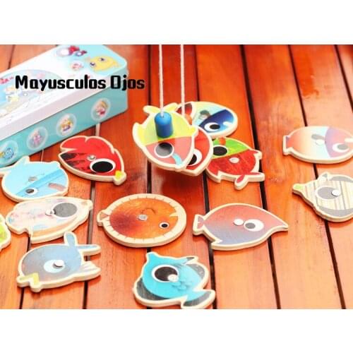 1Set Iron Box Magnetic Fishing Toy Double Pole Child Fun Game Colorful Toys