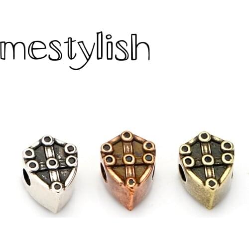 Mestylish New Design Retro Antique Shield Charms bead Pendants Fit Making Vintage Bracelet Necklace Jewelry Pulseira DIY