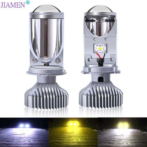 FUXUAN Canbus H4 Mini Projector H4 LED Headlight 90W Turbo Led lampada Motorcycle Car Lights Bulb lens 12V 24V Hi/Low Beam light