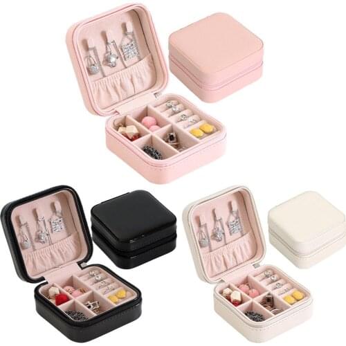 Fashion PU Jewelry Box Earrings Necklace Rings Bracelet Display Case Women Makeup Storage Organizer Gift Box Gear Accessories