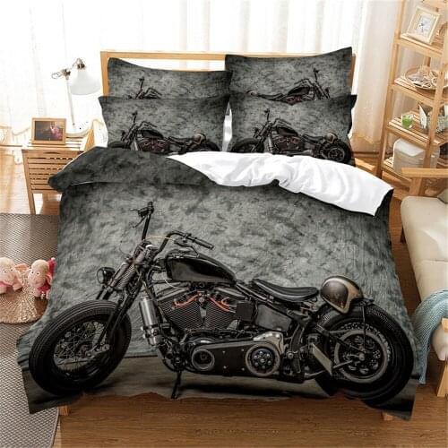 3D Motorcycle Bedding Set Queen Bedding Duvet Cover Set Bedding Set Bed Cover Cotton Queen Bedroom Bed Cover Set Bed Set Bedding