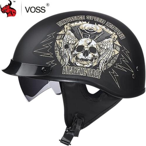 Voss Motorcycle Helmet Casco Moto Men Vintage Motorbike Half Helmet Summer Breathable Motocross Helmet With DOT Certification