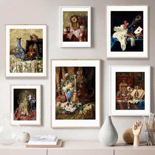 Still Life Vintage Paintings Birds Canvas Posters and Prints Gallery Retro Art Oil Painting Pictures for Living Room Home Decor