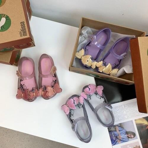 New Mini Melissa Childrens Sandals Princess Butterfly Girls Sandals Kids Baby Fashoin Beach Sandals Toddler Melissa HMI056