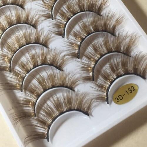 10 Pairs 3D Mink Color False Eyelashes Brown Cross Long Natural Fake Lashes Stage Show Makeup Thick Eyelashe