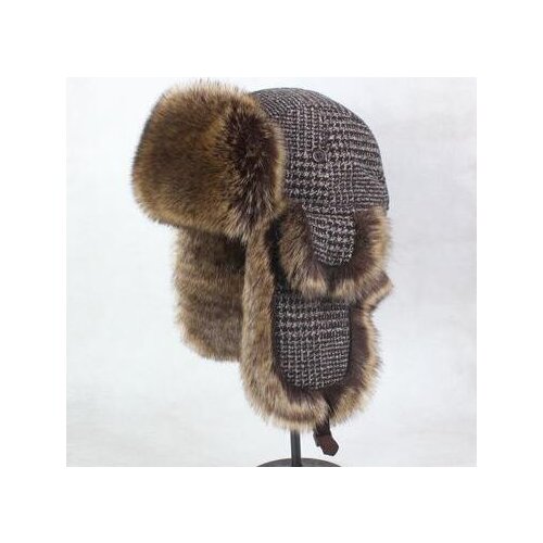 Super warm! Autumn and winter men womens thicken thermal wool knitted faux fur hat skiing motorcycle flying hat warm cap