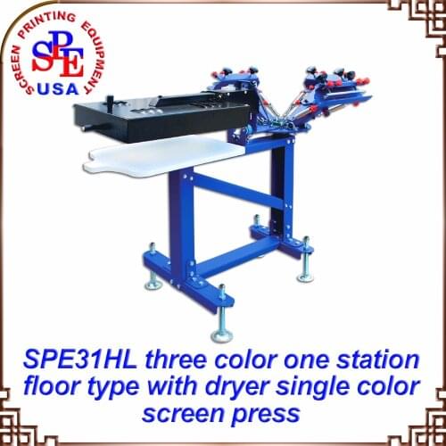 SPE31HL three color one station with dryer screen printing machine 220V/110V