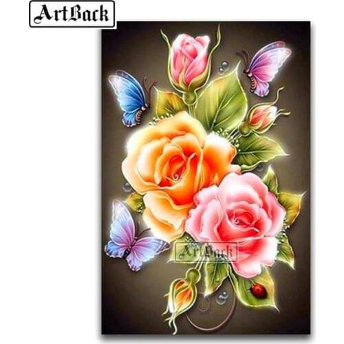 Sale 5D Diamond Painting Cat Flowers Full Square / Round Diamond Embroidery Mosaic Flowers 3d Rhinestone Home Decor