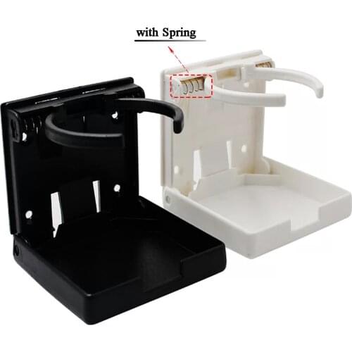JEAZEA Plastic Black White Adjustable Drink Folding Cup Bottle Coffee Stand Mount For Car Boat RV Marine Caravan Drinks Holder