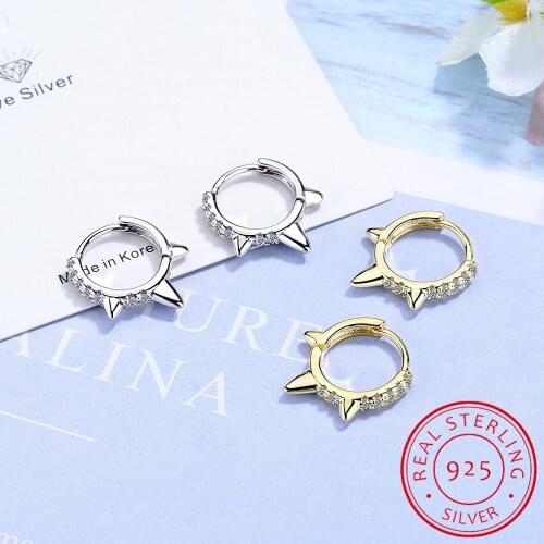925 sterling silver earring creative design Tapered willow ear ring personality trend ear bone cute girl boy silver ear jewelry