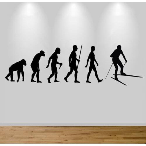 Skier Evolution Wall Sticker Decal Bedroom Art Skiing Man Art Decor Home Decor Wall Decals living Wall Sticker