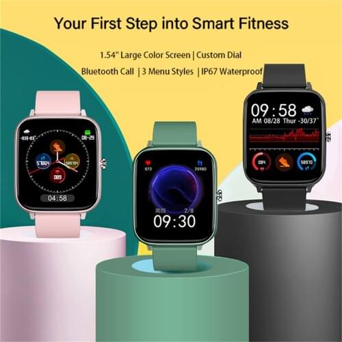 P6 Smart Watch Men Bluetooth Heart Rate Monitor Smart Clock Women Sports Fitness Tracker Full Touch Whatsapp IOS Android Black