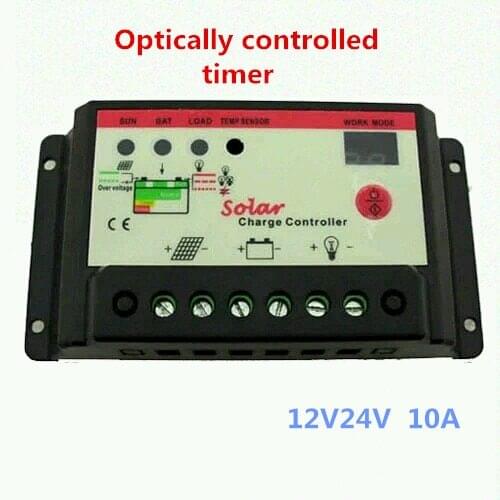 Solar controller 12v24v 10a double digital tube display the battery controller with timing function