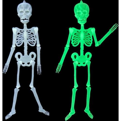 32/90cm Luminous Skeleton Made of Plastic Halloween Decoration Glow In The Dark Ornaments Indoor Outdoor Home Party Bar Decor