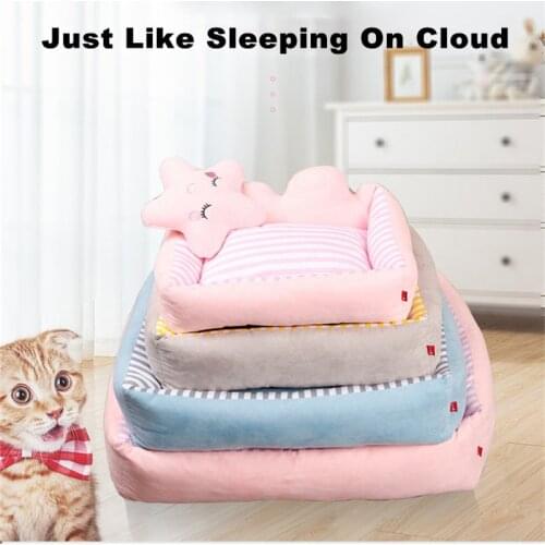 Four Seasons Dog Bed for Small Large Dogs Cloud Pillow Washable Dog Cushion Cat Nest Soft Puppy Mat Sofa Dog Basket Pet Supplies