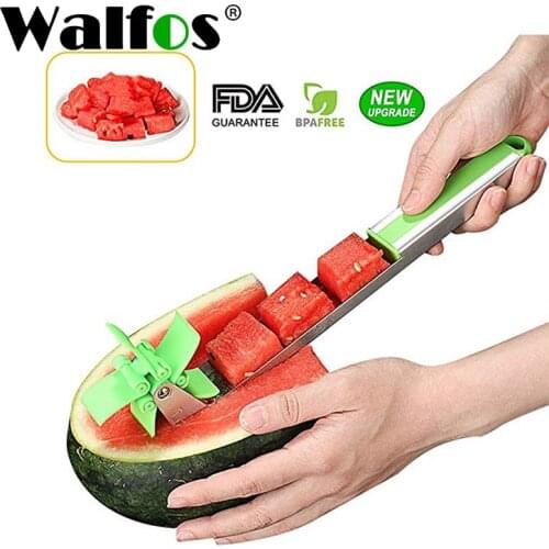WALFOS NEW Watermelon Cutter Multi Melon Slicer Cutting Machine Stainless Steel Windmill Fruit Household Artifact Kitchen Tool