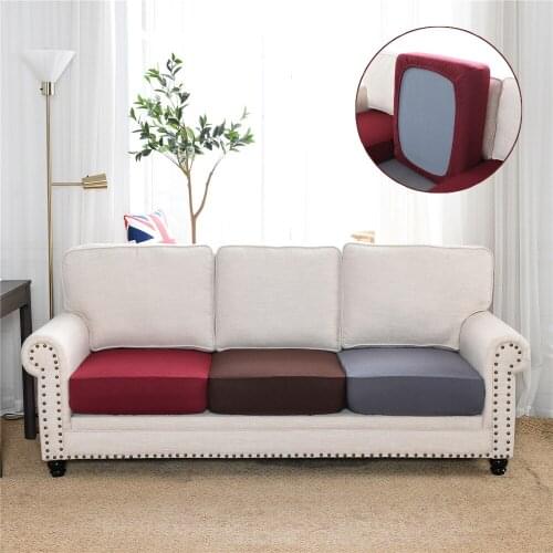 Jacquard Thick Sofa Seat Cover Corner Removable Sofa Cover Elastic Solid Color Sofa Seat Cushion Cover Furniture Protector