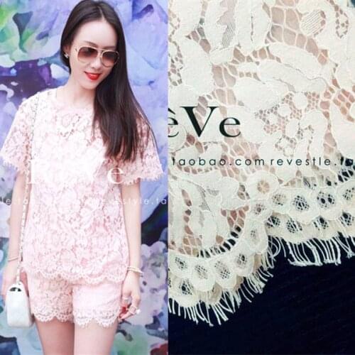 1.5M*1.5M Wide A Piece High-end Wedding Dress Eyelash 3DHollow Out Lace Fabric Clothes Dress Skirt DIY Accessories