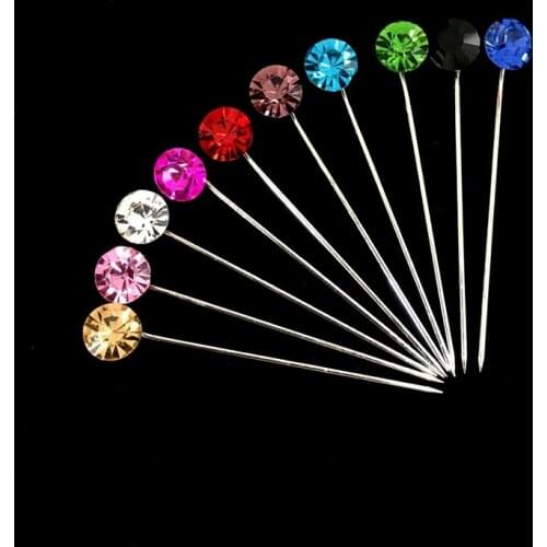 120pcs Headscarf Shawl Scarf Lady Muslim Scarf Hijab Clips Crystal Pins Scarf Brooch Pin Mixed Colors