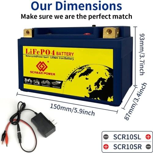 12V 10S 8AH Lithium Phosphate Motorcycle Battery 102.4Wh 450A Low Temperature Resistant Motorcycle Battery With Waterproof