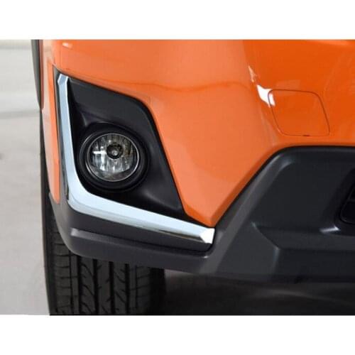 2Pcs/set Car Exterior Front Fog Light Lamp Strips Trim Cover Bezel For Subaru XV 2018 Chromium Styling Accessories