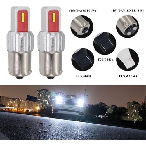 2PC T20 7440 7443 W21W 1156 BAU15S PY21W BA15S P21W BAY15D T15 W16W Car LED Canbus Auto Turn Signal Light Brake Light No Flash