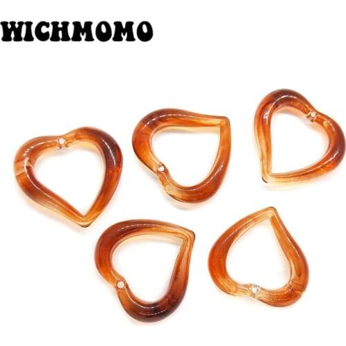 2019 Fashion 29mm 10pieces/bag Acrylic Brown Heats Smooth Charms Pendant for DIY Earring Jewelry Making Finding Accessories