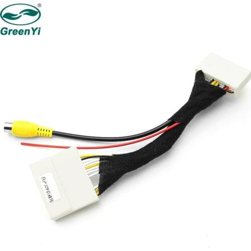 GreenYi Car Rear View Camera RCA Video Convert Cable Camera Connection Adapter For Nissan Qashqai Tiida Sunny X-Trail Treeano