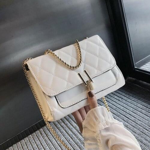 British Fashion Simple Small Square Bag Womens Designer Handbag Pu Chain Mobile Phone Shoulder Bags Bolsas De Mujer