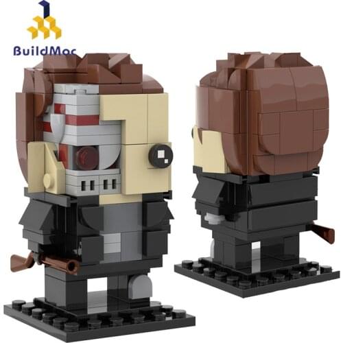 Buildmoc Brickheadz Wars Movie Action Figures Terminator Simulation Model Moc Building Blocks Bricks Educational Toys Xmas Gifts