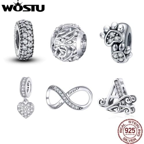 WOSTU 2019 New Pure 100% 925 Sterling Silver Midnight Owl Dangle Charm Beads Fit Bracelet & Necklace Lovely S925 Jewelry CQC949