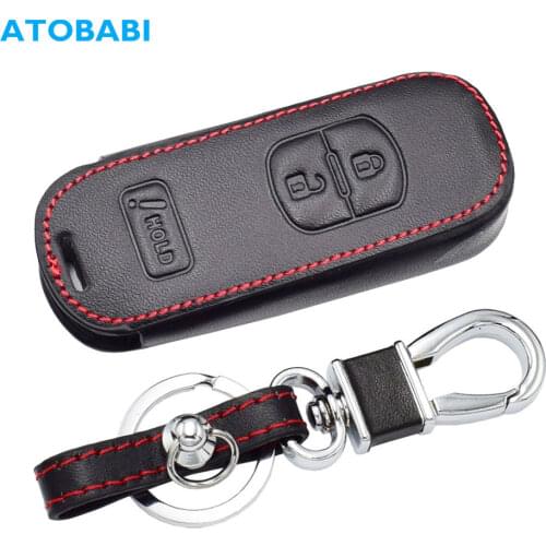 Real Leather Car Key Case For Mazda 3 CX3 CX5 CX7 CX9 Speed 3 Smart Remote Control Fob Protector Cover Keychain Bag Accessories