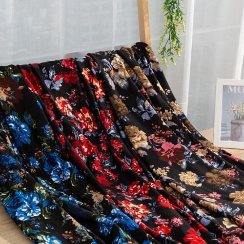 Cheap Print Stretch Fabric Vintage Flower Sewing Cloth For Diy Mature WomenS Dress 45*165 Cm/Piece TJ1338