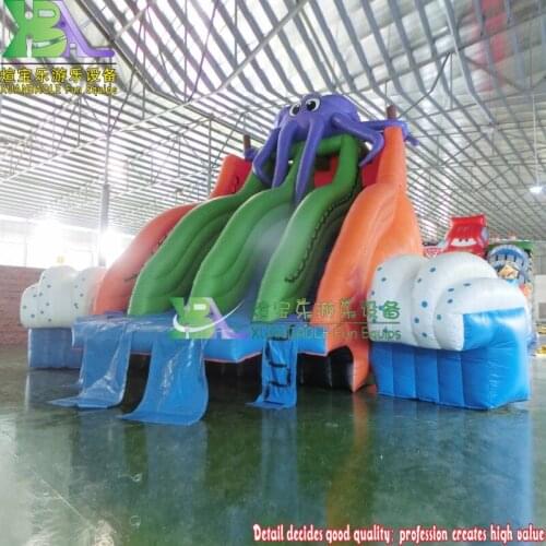 Promotional inflatables octopus water slide for summer water pool park