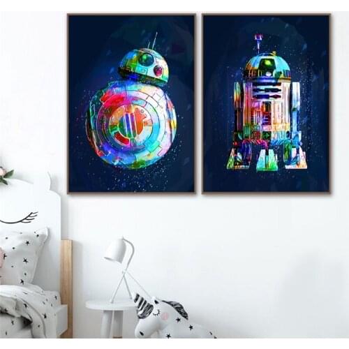 Diy 5D Diamond Painting Cross Stitch Sci-Fi Robot BB-8 Art Diamond Embroidery Mosaic Picture of Rhinestones Home Decor Gif