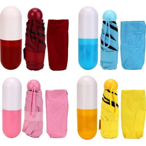 Pocket Parasol Mini Capsule Umbrella Clear Pocket Anti-UV Umbrella Windproof Folding Umbrellas Portable Travel Umbrellas